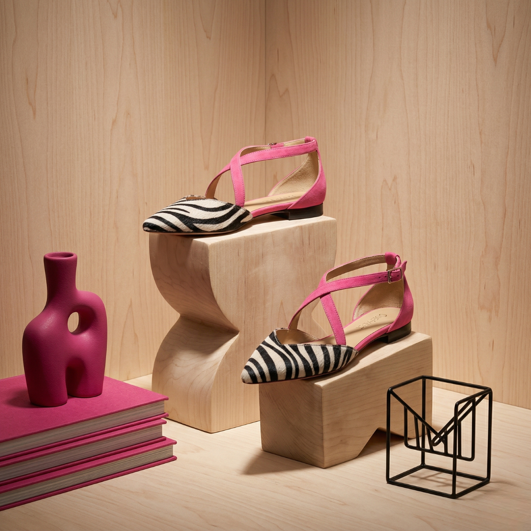 Ornella | Balerinas para Mujer con Correas - Negro y Blanco - 36