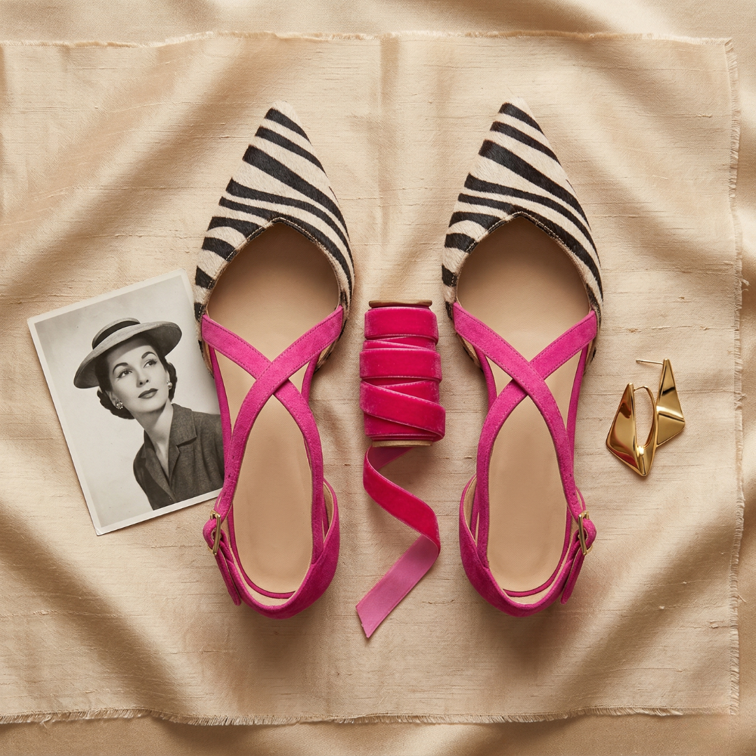 Ornella | Balerinas para Mujer con Correas - Negro y Blanco - 37