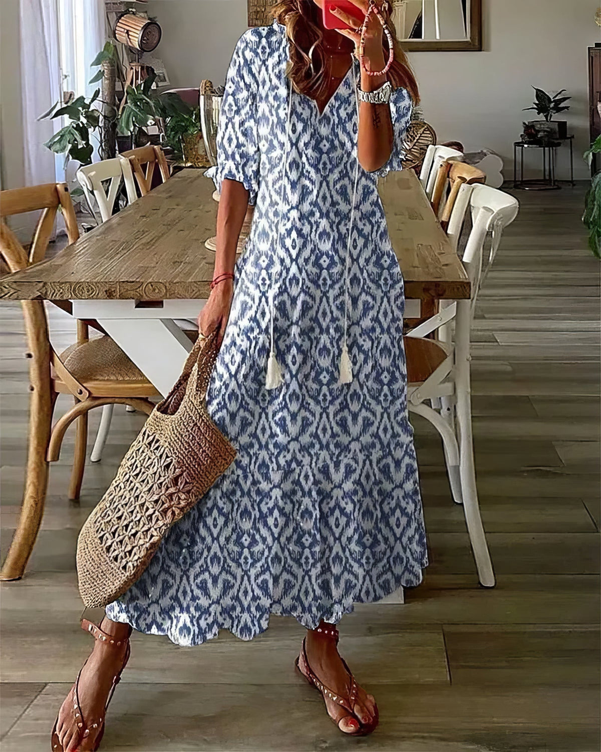 ÉLODIE | Vestido Bohemio Seductor y Cómodo - Azul - S