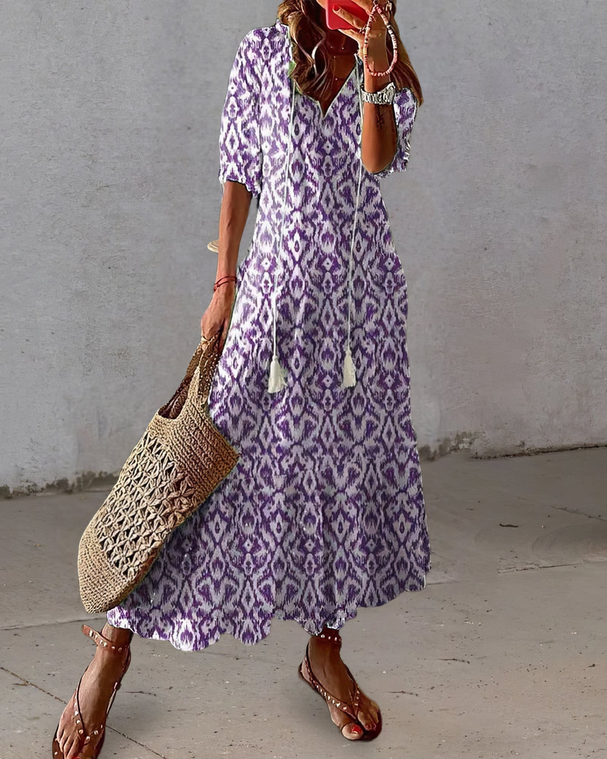 ÉLODIE | Vestido Bohemio Seductor y Cómodo - Azul - L